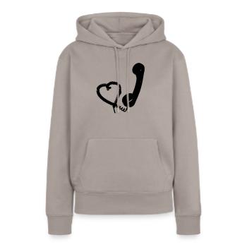 Combiné rétro avec le coeur - Sweat à capuche Premium bio Femme - taupe - Devant - Julia (174cm)