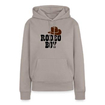 Rodeo Boy - Sweat à capuche Premium bio Femme - taupe - Devant - Julia (174cm)