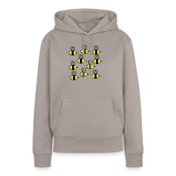essaim d'abeilles amicales - Sweat à capuche Premium bio Femme - taupe - Devant - Julia (174cm)