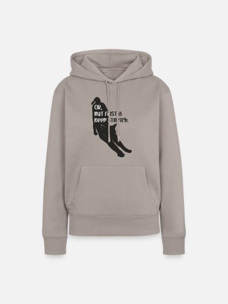 Katzenyoga "deep stretch" - Frauen Premium Bio Hoodie - Taupe