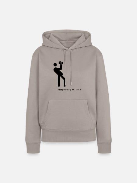 root Befehl rm -rf / - Frauen Premium Bio Hoodie - Taupe