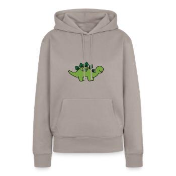 Dino Enfant Stegosaurus - Sweat à capuche Premium bio Femme - taupe - Devant - Julia (174cm)