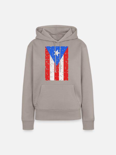 8bit Puerto Rico - Frauen Premium Bio Hoodie - Taupe