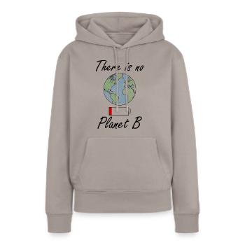 There is no planet b Batterie - Frauen Premium Bio Hoodie - Taupe - Vorne - Julia (174cm)