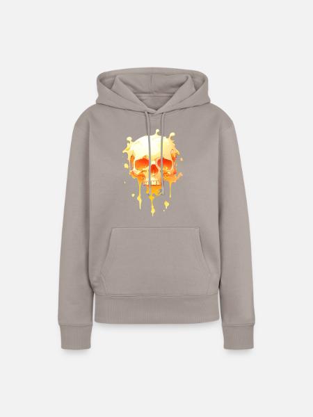 Schmelzender Schädel 003 - Frauen Premium Bio Hoodie - Taupe