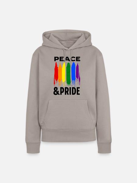 Peace Pride - Frauen Premium Bio Hoodie - Taupe