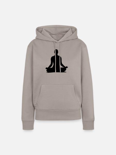 yoga___f1 - Frauen Premium Bio Hoodie - Taupe