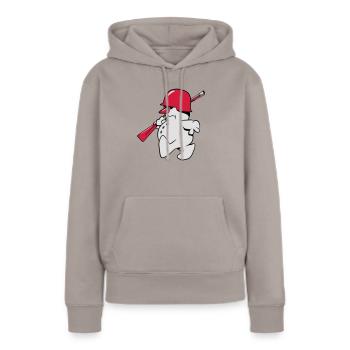 Fusil de chasse au fusil soldat - Sweat à capuche Premium bio Femme - taupe - Devant - Julia (174cm)