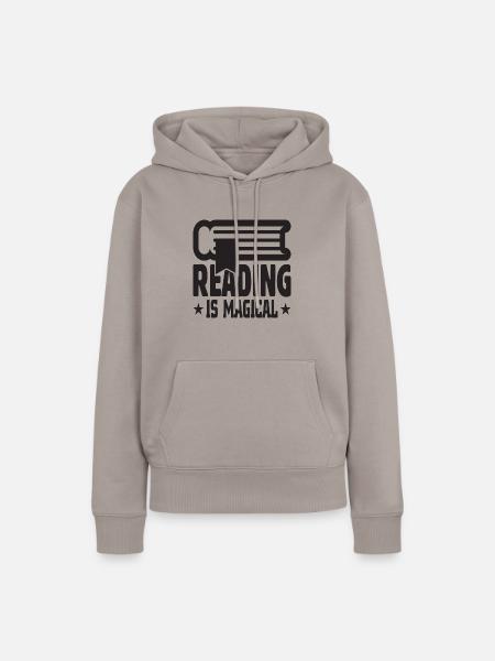 Reading is Magical - Frauen Premium Bio Hoodie - Taupe