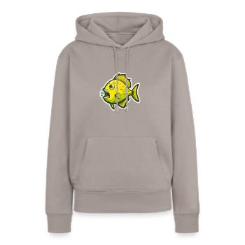 Zitronen Fisch - Frauen Premium Bio Hoodie - Taupe - Vorne - Julia (174cm)
