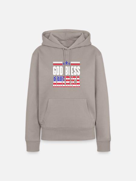 God Bless America - Frauen Premium Bio Hoodie - Taupe