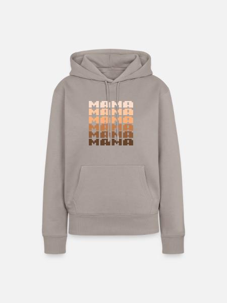 MAMA Retro Schriftzug - Frauen Premium Bio Hoodie - Taupe