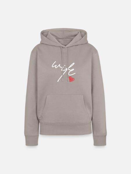 Wife - Frauen Premium Bio Hoodie - Taupe