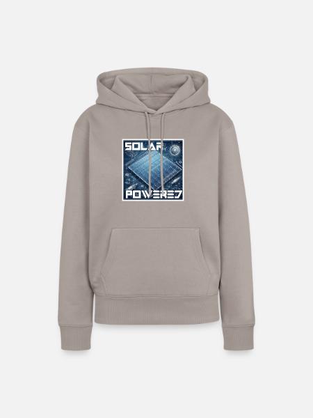 Solar Powered - Frauen Premium Bio Hoodie - Taupe