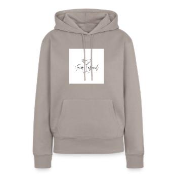 Freizeittasche ideal für den Feierabend - Frauen Premium Bio Hoodie - Taupe - Vorne - Julia (174cm)