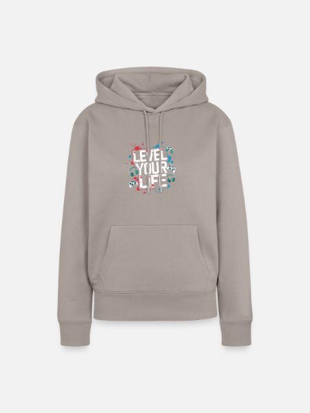 level - Frauen Premium Bio Hoodie - Taupe