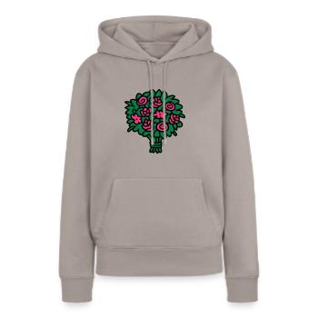 Bouquet 3 - Sweat à capuche Premium bio Femme - taupe - Devant - Julia (174cm)