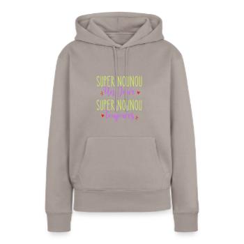 Nanny gift idea super nanny - Women’s Premium Organic Hoodie - taupe - Front - Julia (174cm)