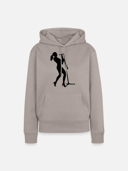Sängerin - Frauen Premium Bio Hoodie - Taupe