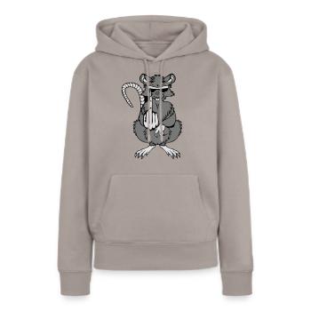 Doigts puants de rat Doigts frais de lunettes de s - Sweat à capuche Premium bio Femme - taupe - Devant - Julia (174cm)