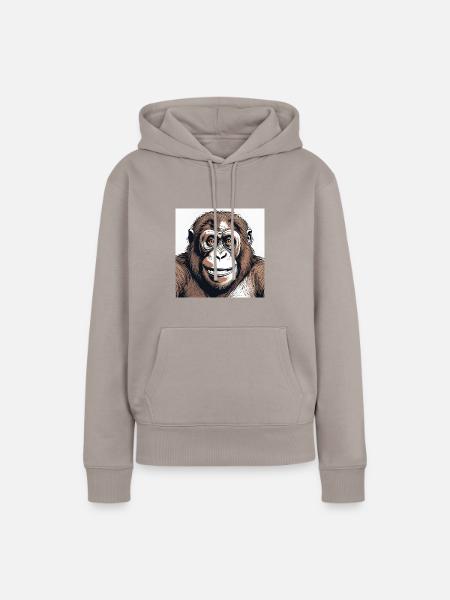 Orang Utan Affe - Frauen Premium Bio Hoodie - Taupe