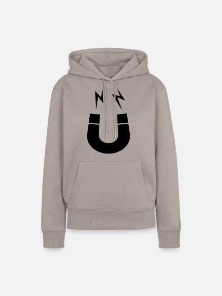Symbol Magnet Logo Blitze - Frauen Premium Bio Hoodie - Taupe