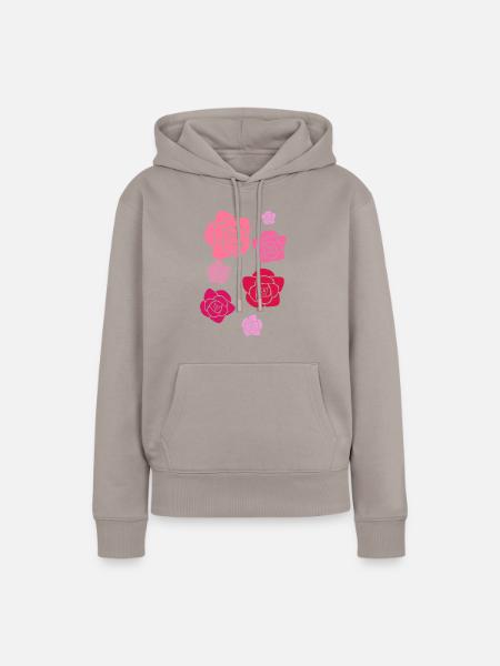 Rosen, Blumen,illustration,Rose - Frauen Premium Bio Hoodie - Taupe