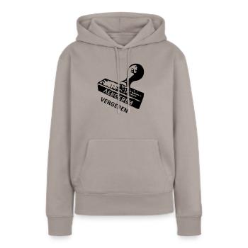 Vergeben - Stempel - Frauen Premium Bio Hoodie - Taupe - Vorne - Julia (174cm)