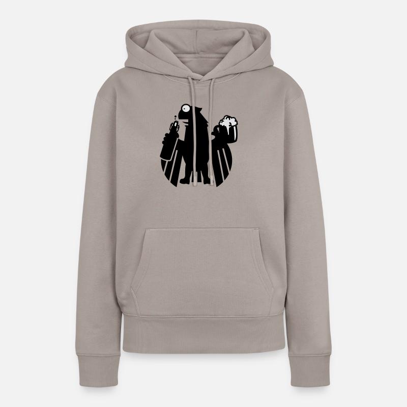 Kampftrinker Satirischer Adler / Boozer eagle (2c) - Frauen Premium Bio Hoodie - Taupe