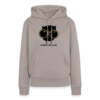 Eule mit Brille (b) - Frauen Premium Bio Hoodie - Taupe - Vorne - Julia (174cm)
