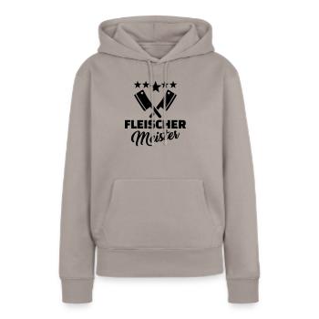 Fleischer - Frauen Premium Bio Hoodie - Taupe - Vorne - Julia (174cm)