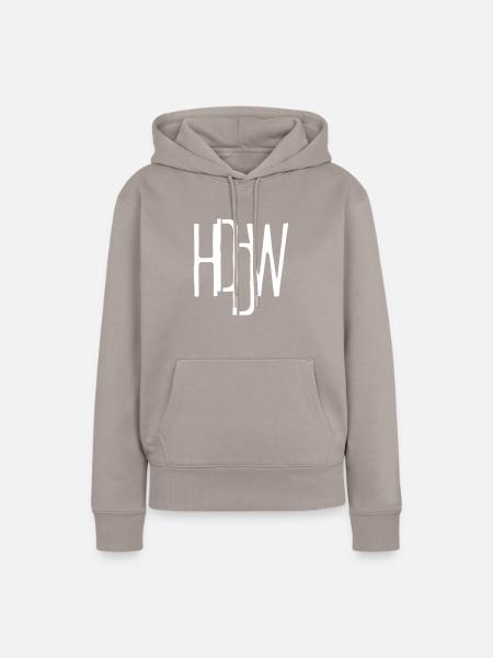 HDDW logo white - Frauen Premium Bio Hoodie - Taupe