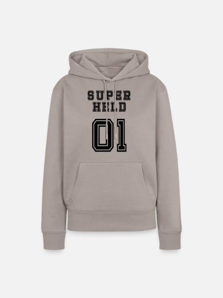 Superheld - Frauen Premium Bio Hoodie - Taupe