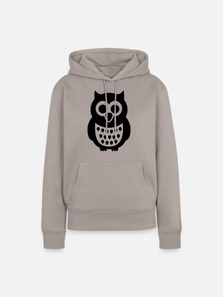 Eule - Frauen Premium Bio Hoodie - Taupe