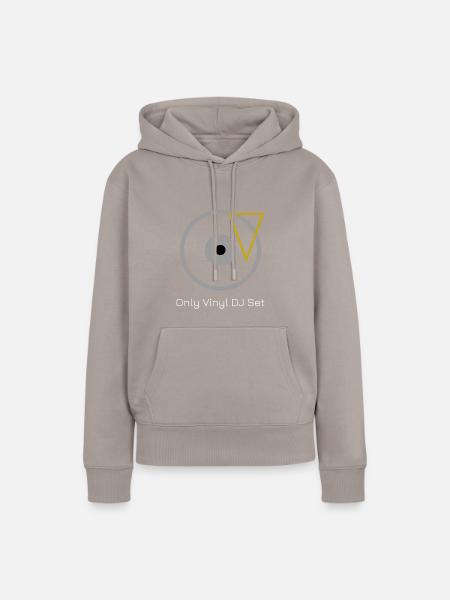Only Vinyl DJ set - Frauen Premium Bio Hoodie - Taupe