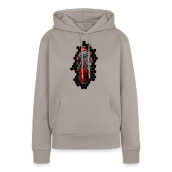 BLOOD family serie - Frauen Premium Bio Hoodie - Taupe - Vorne - Julia (174cm)