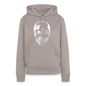 Crâne de cyborg de science-fiction - Sweat à capuche Premium bio Femme - taupe - Devant - Julia (174cm)