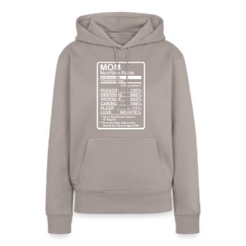 Valeurs nutritionnelles maternelles - Sweat à capuche Premium bio Femme - taupe - Devant - Julia (174cm)