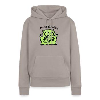 trop de légumes - Sweat à capuche Premium bio Femme - taupe - Devant - Julia (174cm)