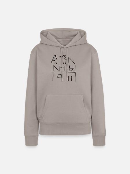 zimmermann bei hausbau - Frauen Premium Bio Hoodie - Taupe
