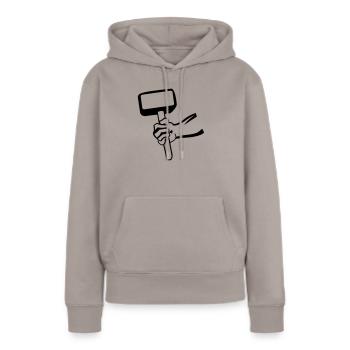 hammer - Frauen Premium Bio Hoodie - Taupe - Vorne - Julia (174cm)
