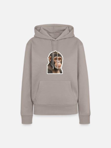 Schimpanse - Frauen Premium Bio Hoodie - Taupe