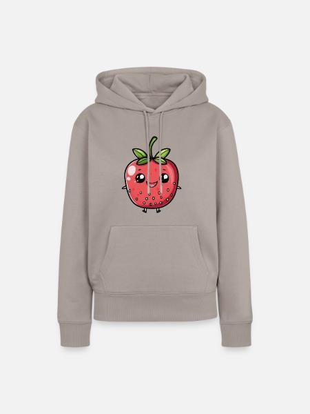 Strawberry - Frauen Premium Bio Hoodie - Taupe