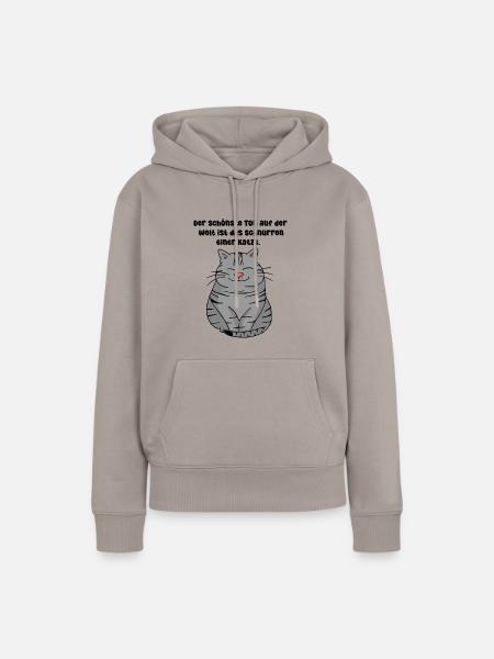Für alle Katzenfreunde - Frauen Premium Bio Hoodie - Taupe
