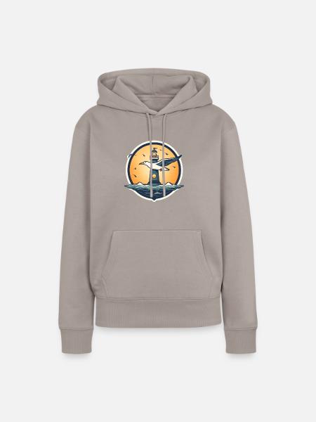 Auf hoher See - Frauen Premium Bio Hoodie - Taupe
