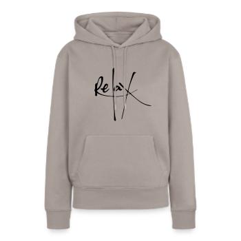 Relax - Frauen Premium Bio Hoodie - Taupe - Vorne - Julia (174cm)