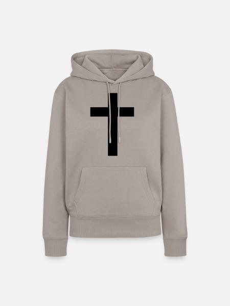 kreuz - Frauen Premium Bio Hoodie - Taupe