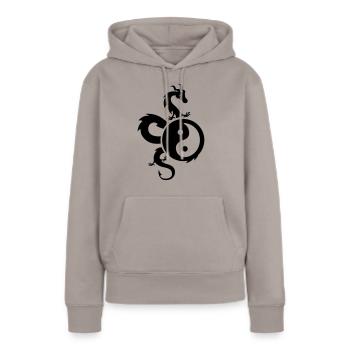 yin yang - Frauen Premium Bio Hoodie - Taupe - Vorne - Julia (174cm)