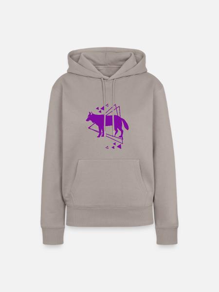 Wolf - Tierfreund - Naturschutz - Frauen Premium Bio Hoodie - Taupe