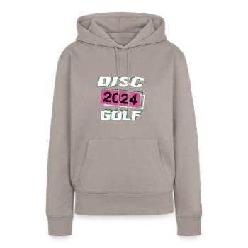 Discgolf 2024 Discgolferin Discgolfspielerin - Frauen Premium Bio Hoodie - Taupe - Vorne - Julia (174cm)